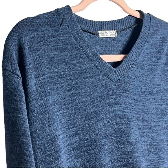 Ohoo Sweater Men's XL V-neck Long Sleeve Blue - Picture 4 of 8